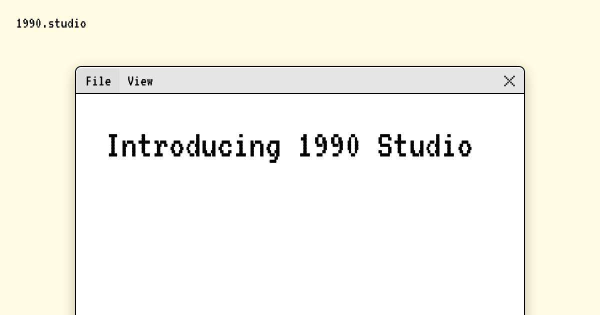 Introducing 1990 Studio